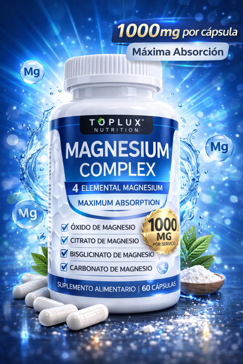 Magnesio Suplemento 8 Elemental
