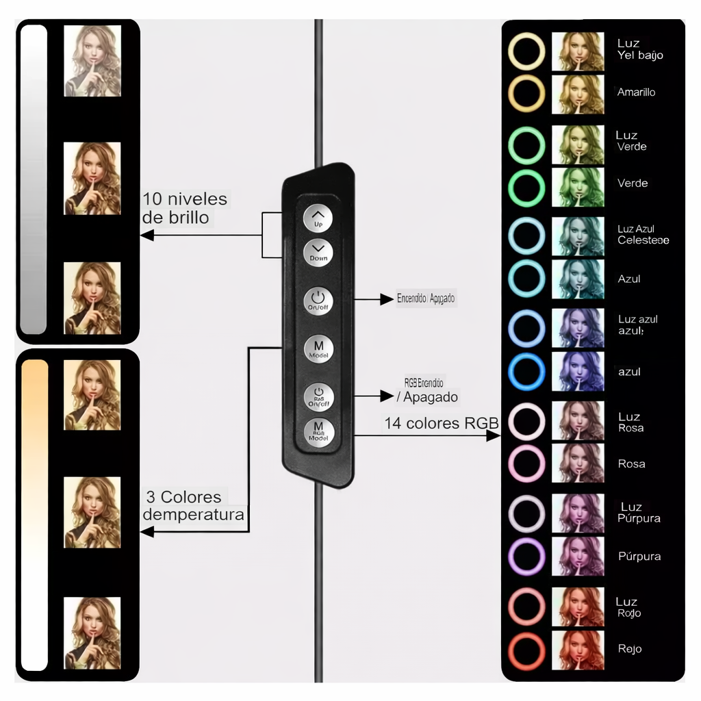 Aro de Luz LED RGB con Trípode