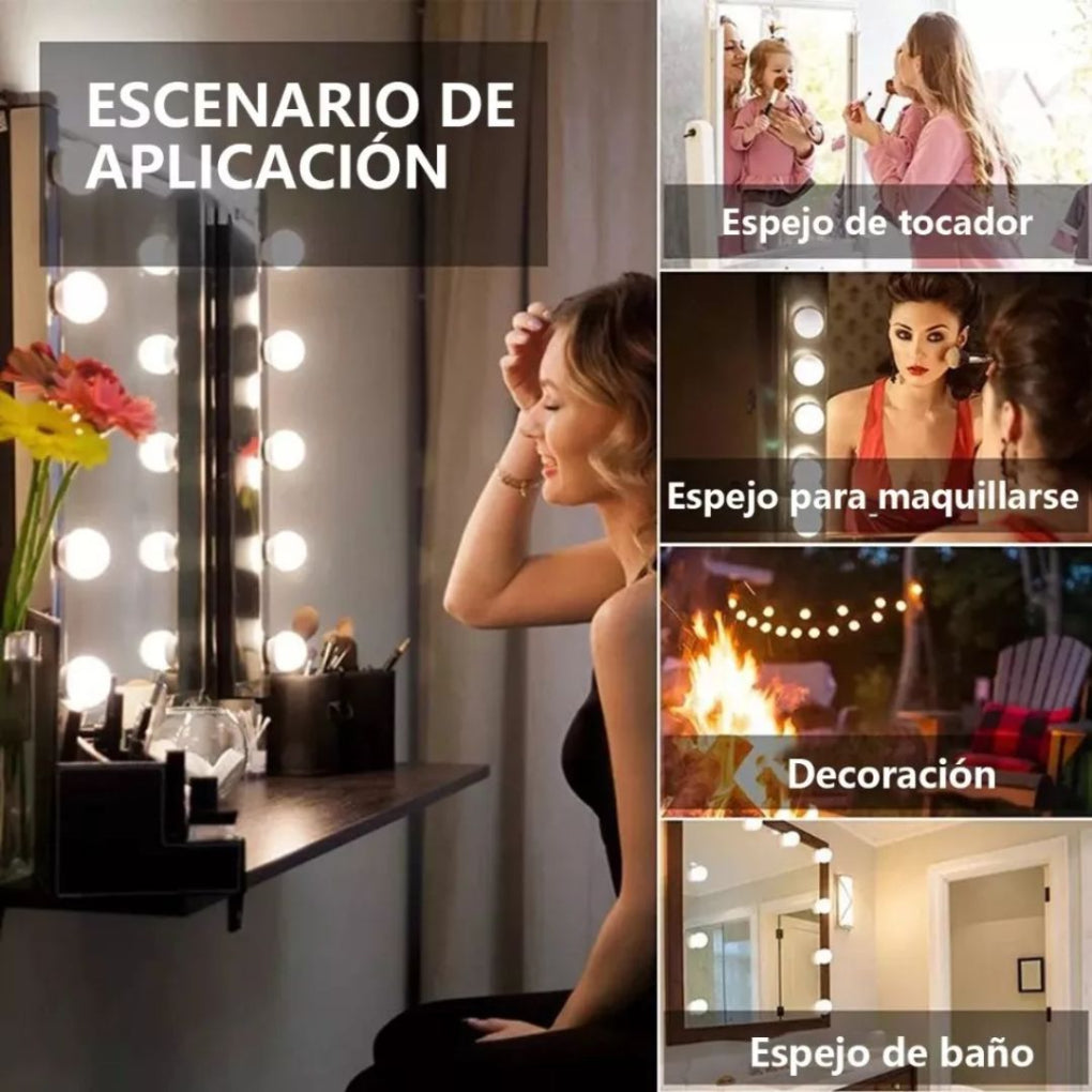 Luces LED Hollywood para Espejo