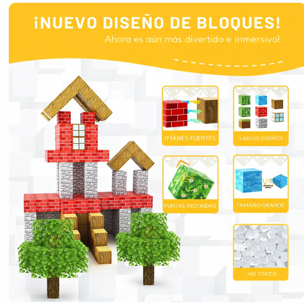 Bloques Magnéticos de Construcción Tipo Minecraft 28 PIEZAS