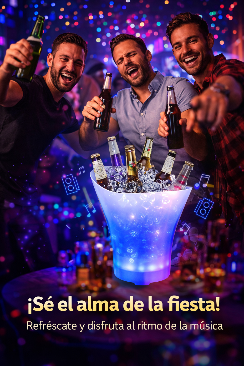 Hielera Led con Parlante Bluetooth