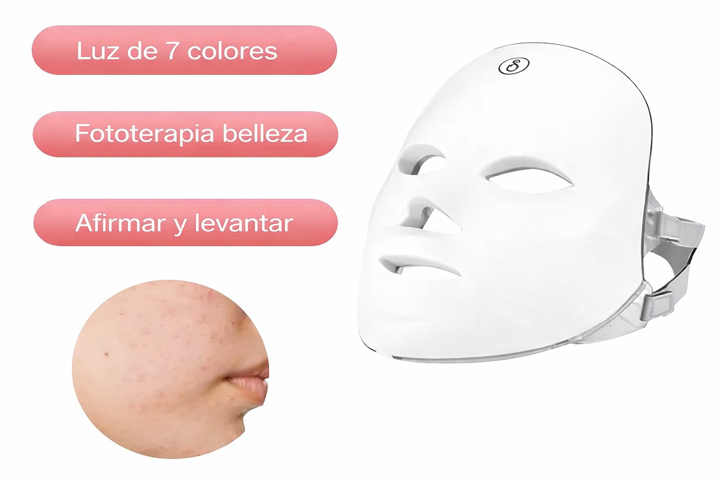 Máscara de Terapia de Luz LED 7 Colores