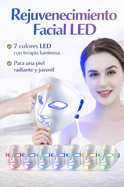 Máscara de Terapia de Luz LED 7 Colores