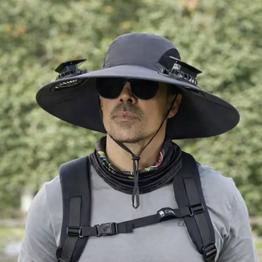 Sombrero Pescador con Ventilador Solar y USB