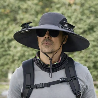 Sombrero Pescador con Ventilador Solar y USB